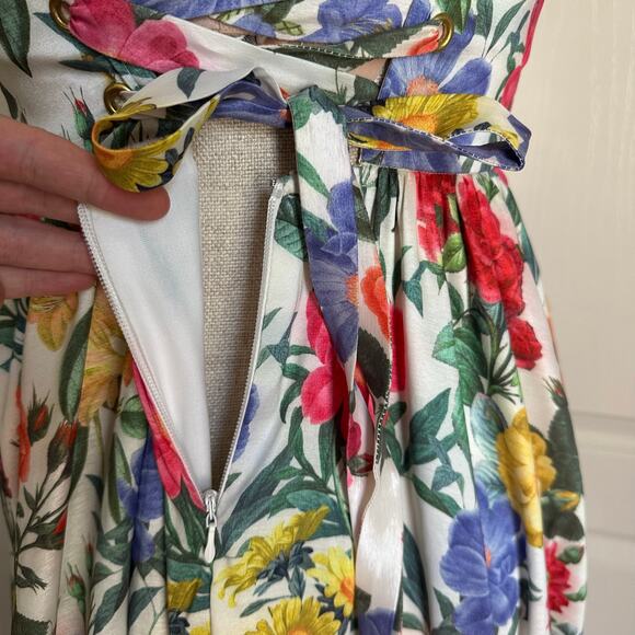 Show Me Your Mumu Juliet Maxi Dress in Charm Peony White Taffeta Sz S - Picture 11 of 15